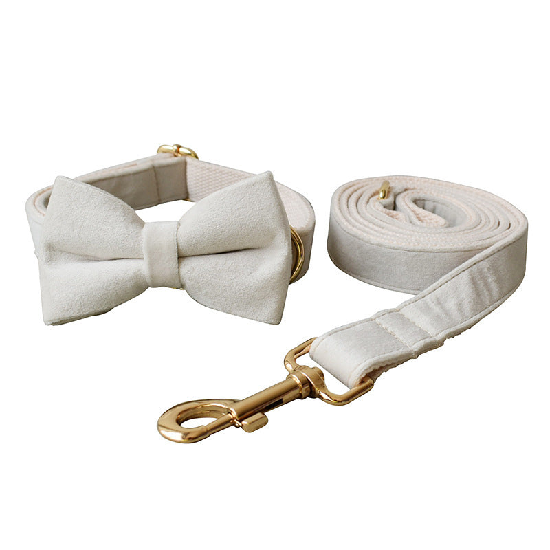 Milky White Velvet Dog Collar