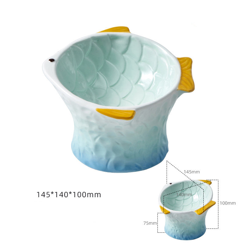 Ceramic Fish Shape Elevated Bowls