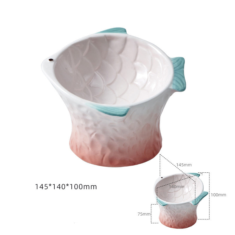 Ceramic Fish Shape Elevated Bowls