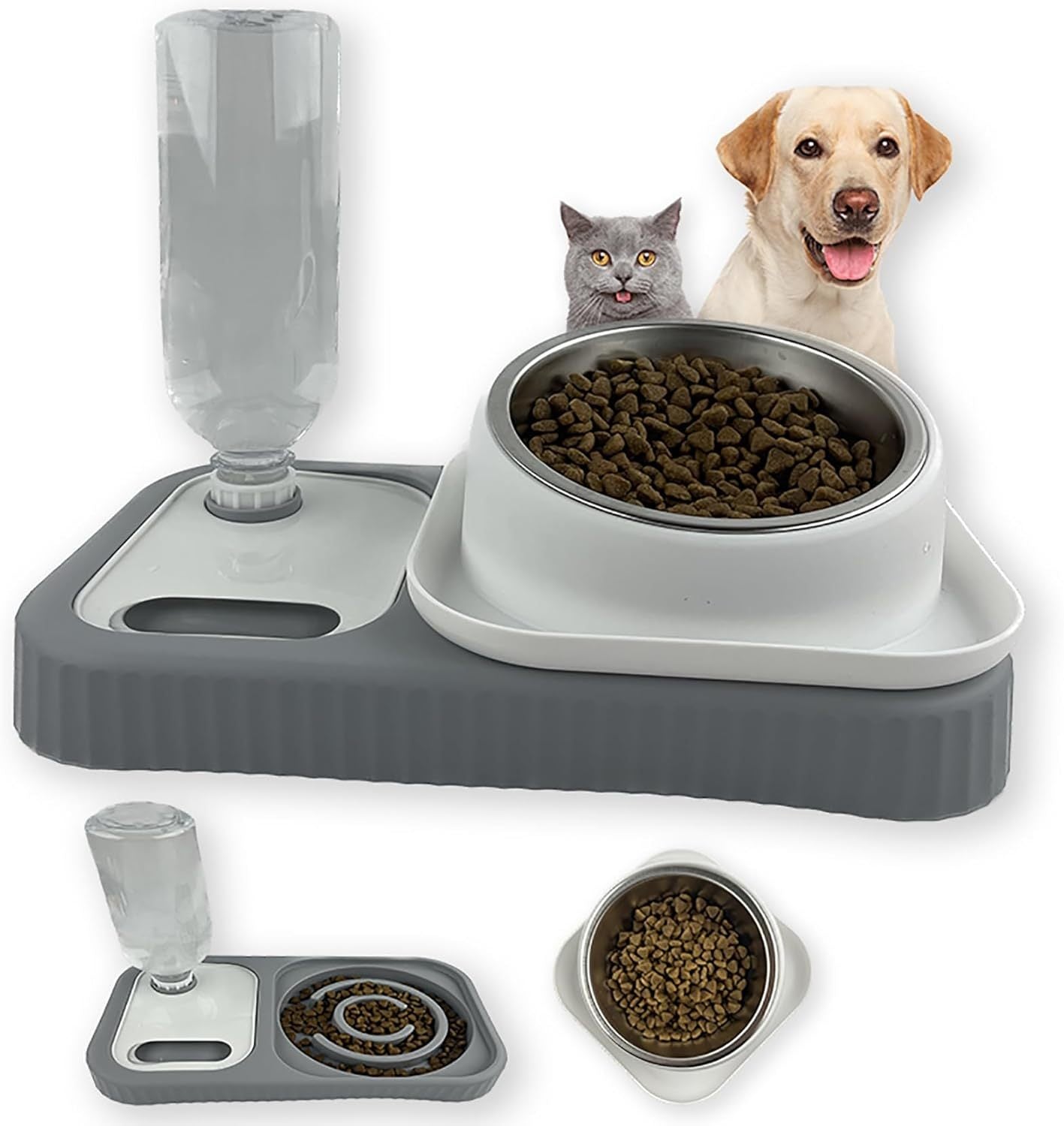 Cat Dog Food And Water Bowl Set