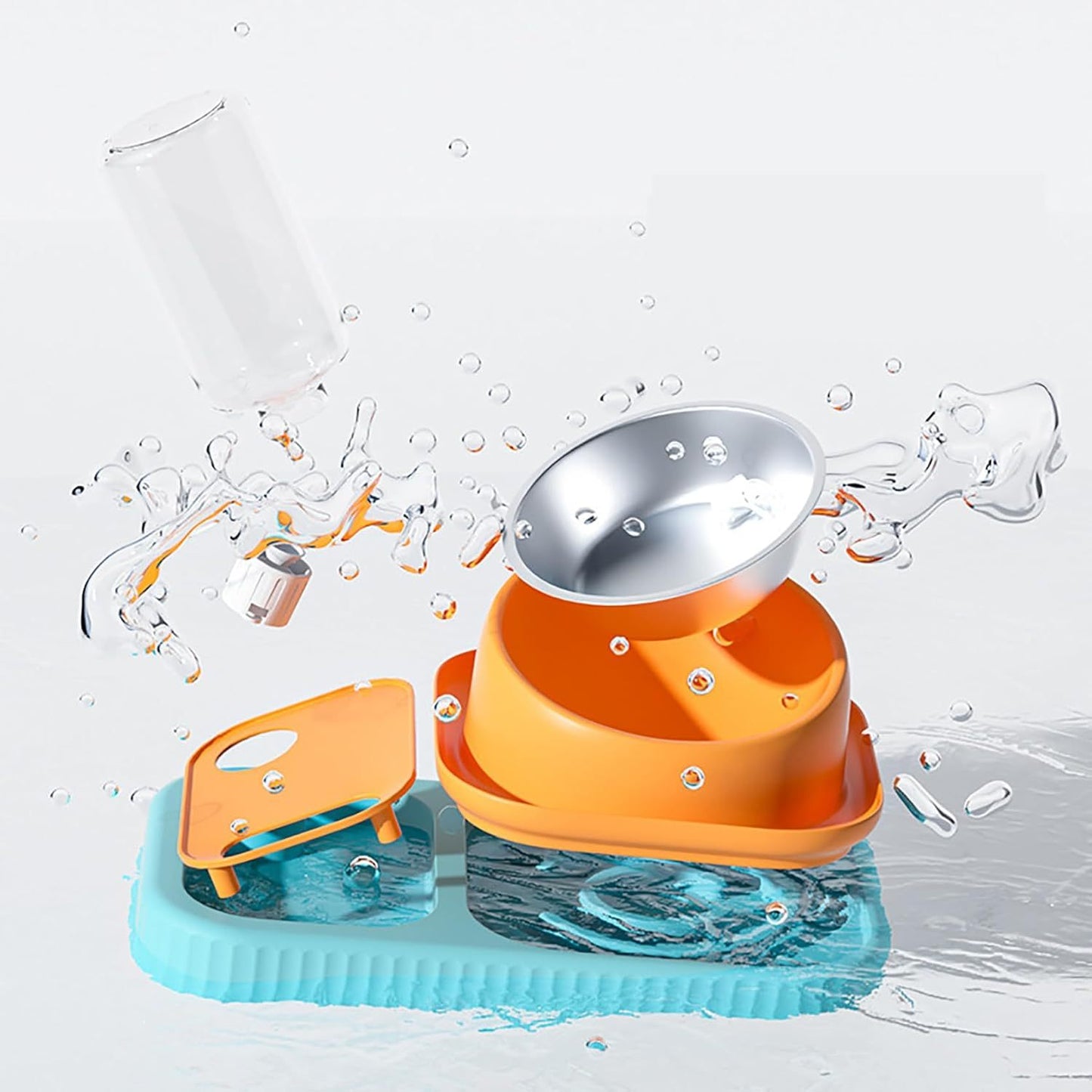 Cat Dog Food And Water Bowl Set