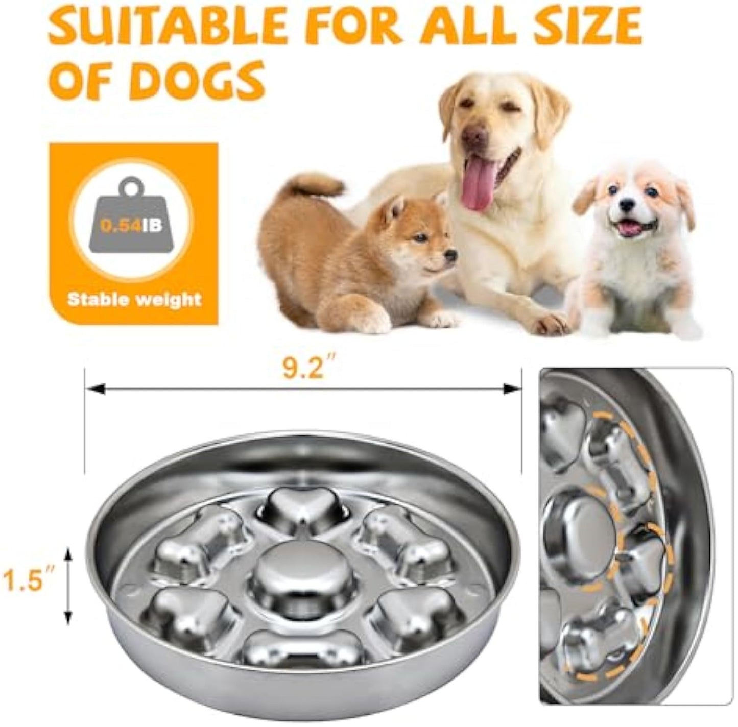 Non-Slip Metal Dog Food Bowl