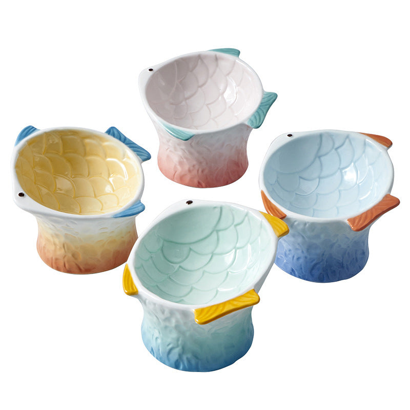 Ceramic Fish Shape Elevated Bowls