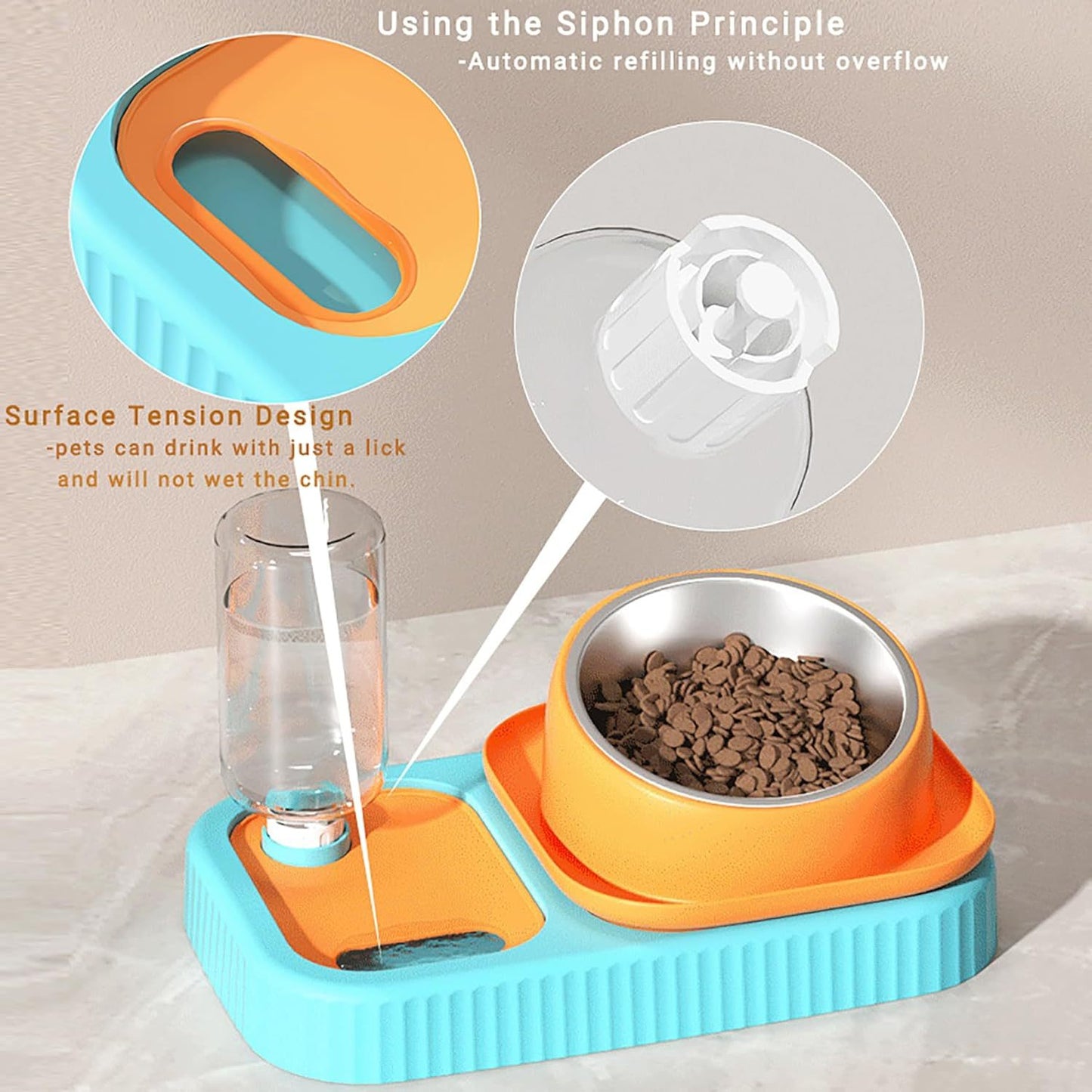 Cat Dog Food And Water Bowl Set