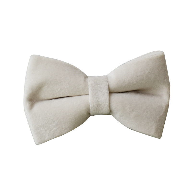 Milky White Velvet Dog Collar