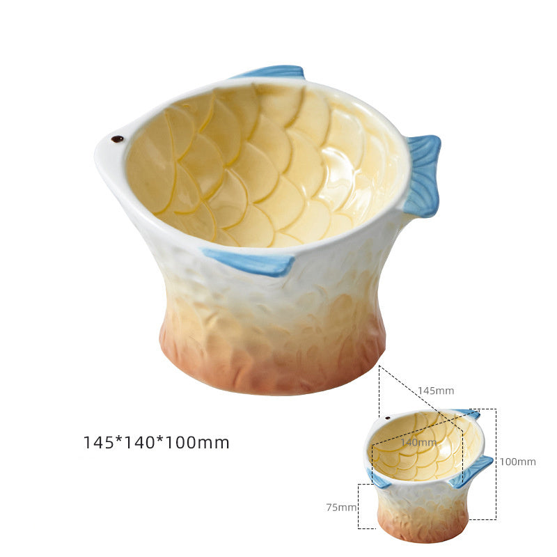 Ceramic Fish Shape Elevated Bowls