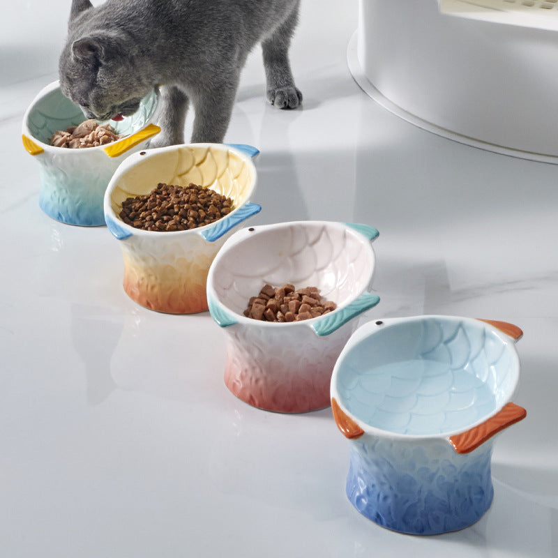 Ceramic Fish Shape Elevated Bowls