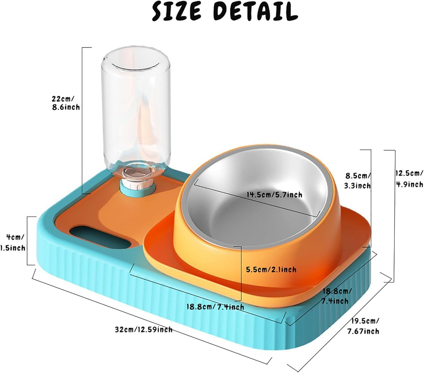 Cat Dog Food And Water Bowl Set