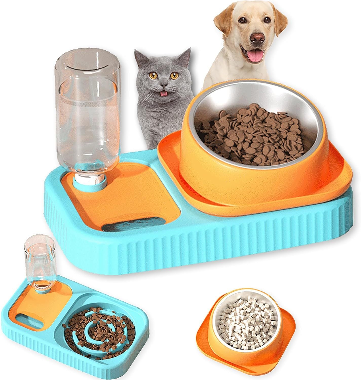 Cat Dog Food And Water Bowl Set