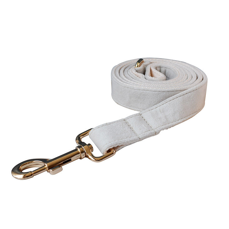 Milky White Velvet Dog Collar