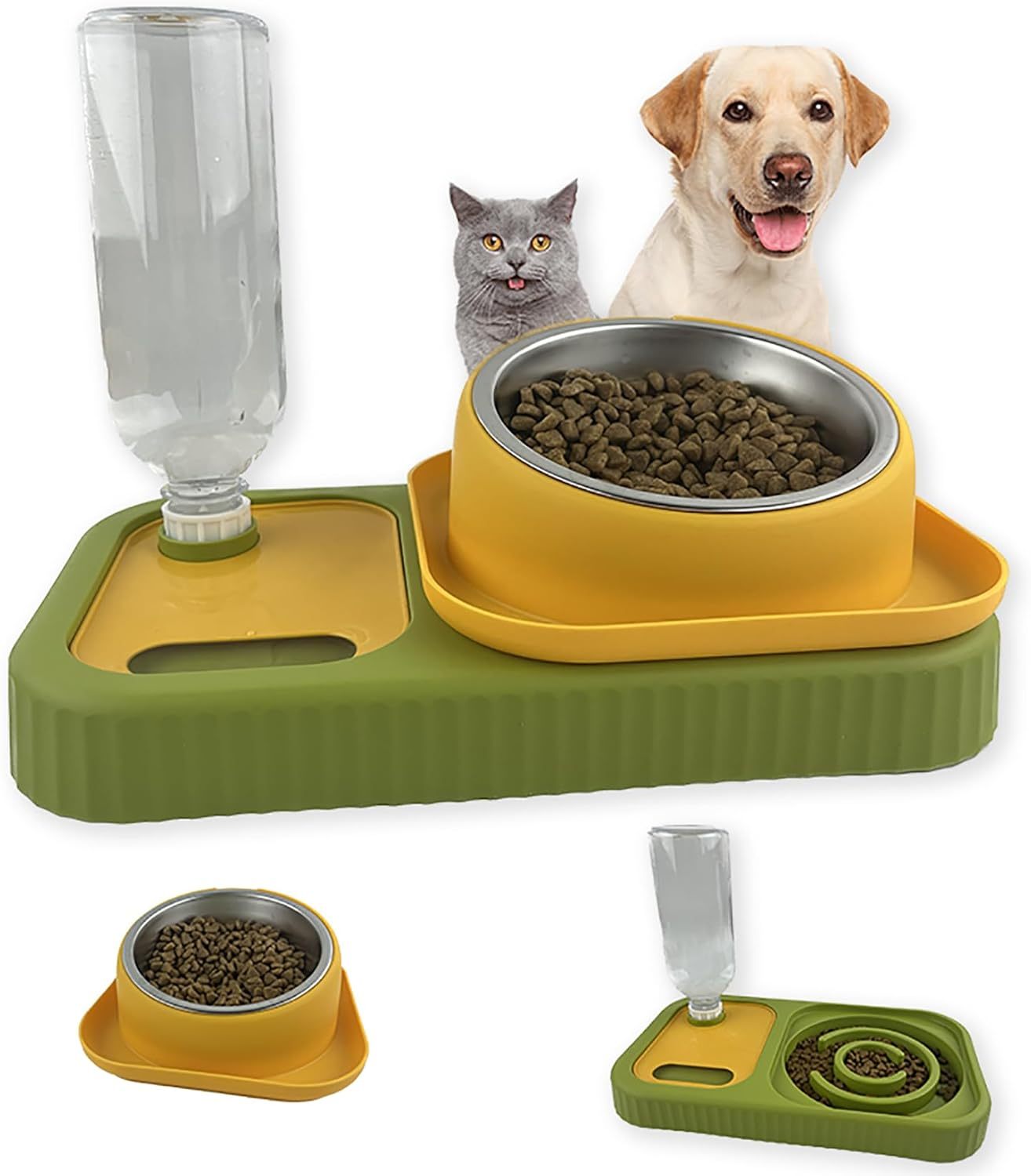 Cat Dog Food And Water Bowl Set