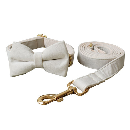 Milky White Velvet Dog Collar