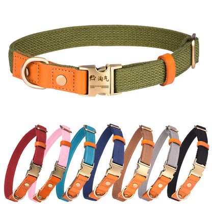 Engraved Pet Collar Comfortable Leather