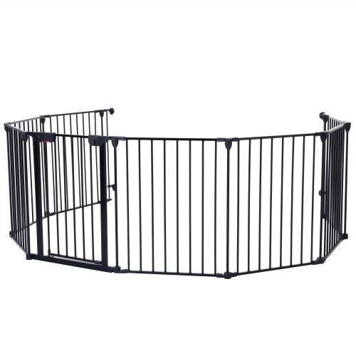 200 Adjustable Safety Gate 8 Panels Play Yard Metal Doorways Fireplace Fence Christmas Tree Fence Gate For House Stairs Gate Prohibited Area Fenc