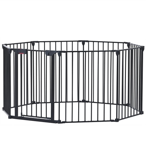200 Adjustable Safety Gate 8 Panels Play Yard Metal Doorways Fireplace Fence Christmas Tree Fence Gate For House Stairs Gate Prohibited Area Fenc