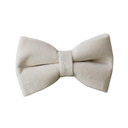 Milky White Velvet Dog Collar