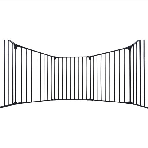 200 Adjustable Safety Gate 8 Panels Play Yard Metal Doorways Fireplace Fence Christmas Tree Fence Gate For House Stairs Gate Prohibited Area Fenc