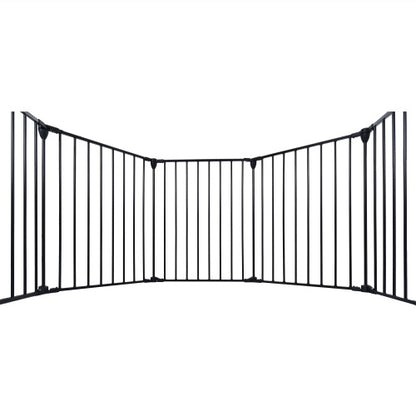 200 Adjustable Safety Gate 8 Panels Play Yard Metal Doorways Fireplace Fence Christmas Tree Fence Gate For House Stairs Gate Prohibited Area Fenc