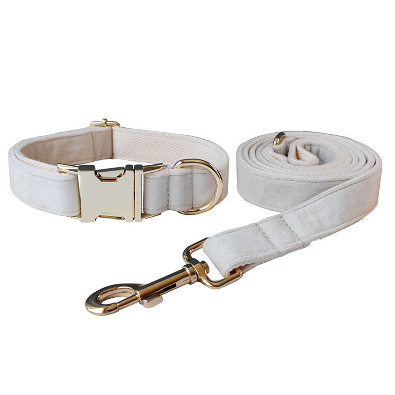 Milky White Velvet Dog Collar