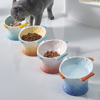 Ceramic Fish Shape Elevated Bowls