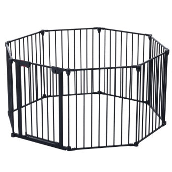 200 Adjustable Safety Gate 8 Panels Play Yard Metal Doorways Fireplace Fence Christmas Tree Fence Gate For House Stairs Gate Prohibited Area Fenc