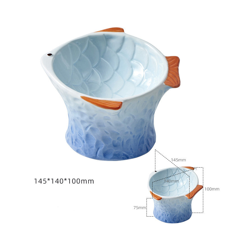 Ceramic Fish Shape Elevated Bowls
