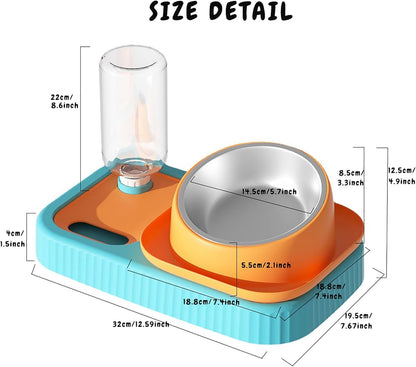Cat Dog Food And Water Bowl Set